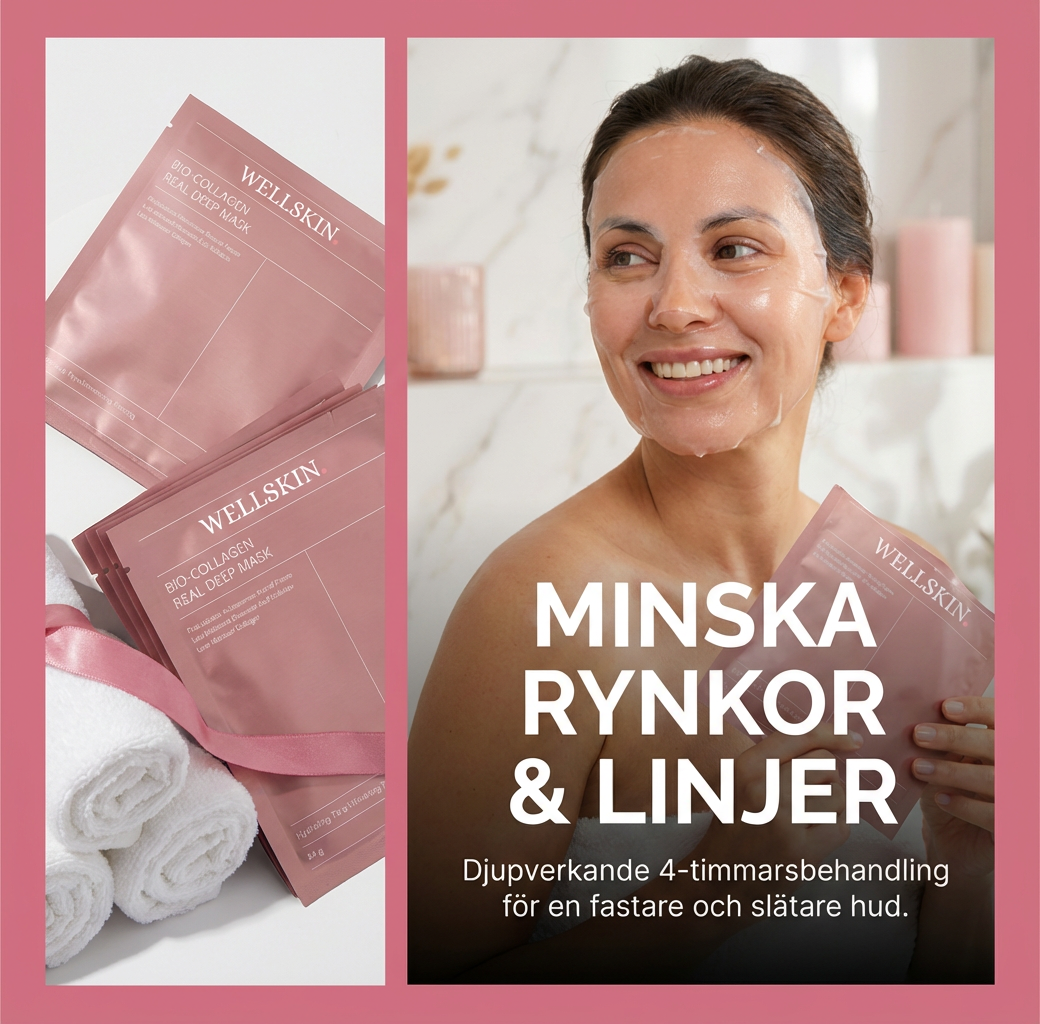 Dypt fuktighetsgivende bio-kollagen maske (4 stk)